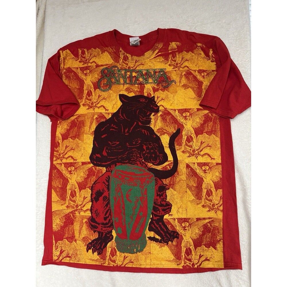 Rare Vintage Santana Supernatural World Tour 1999 All Over Print T Shirt 90s AOP